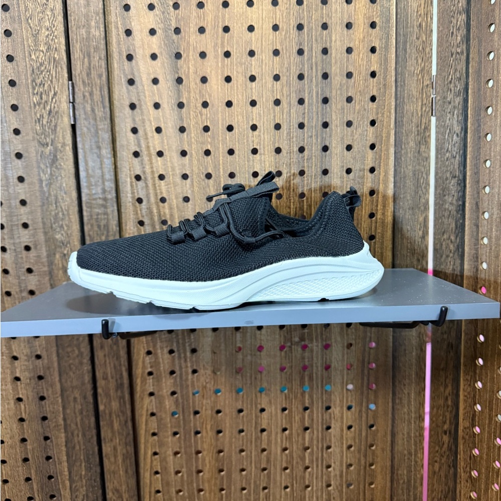 Black Knit Sneakers with White Sole